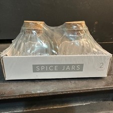 Clear Glass Spice Jars with