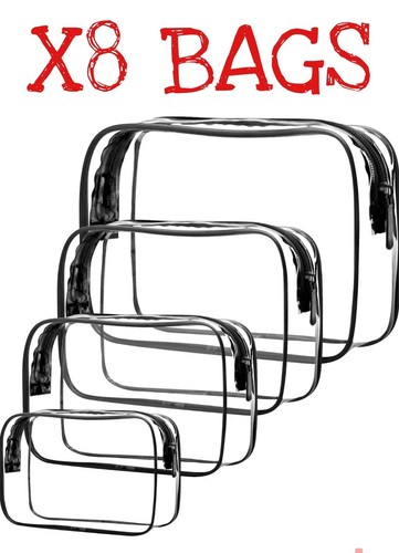 Clear makeup bags set pvc - clear,