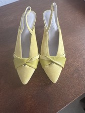 Next Kitten Heel Green Sling Backs Size 4