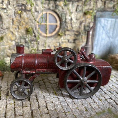 Vintage red steam tractor - steam, farm