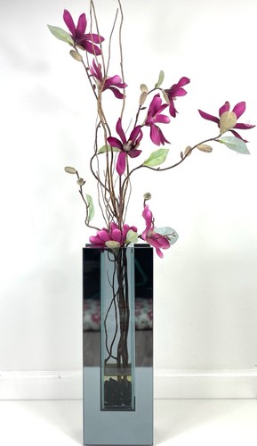 Glass vase with artificial - vase,