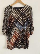 Attitudes by Renee Womans Top Size Small Black Brown Mix Smart Casual Blouse