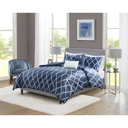 5pc king zara - charmeuse, geo