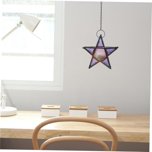 Purple star candlestick holder - star,