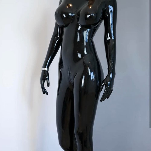Latex catsuit neck entry - latex,