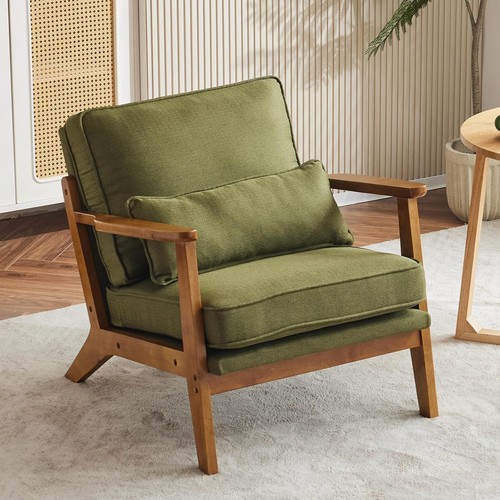 Linen fabric armchair - fabric, with