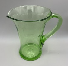 Green Glass Jug Vintage Heavy