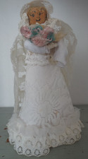 VINTAGE BRIDE WOOD PEG DOLL LADY/COLLECTABLE WOODEN DOLLS/TOYS/WEDDINGS