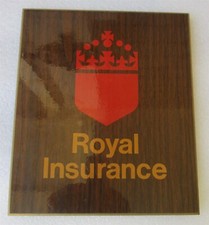 ROYAL INSURANCE: Fire Insurance Company /Agency Plaque/Mark-8" X 10" SIGN/MARKER