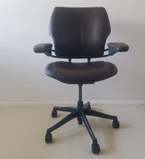 Humanscale Freedom NEW Brown Leather Hide Task Chair Adjustable Arms Home Office