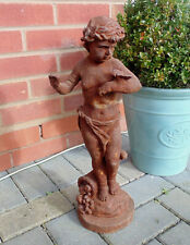 (#1492)  cast iron cherub chid statue garden ornament  (Pick up or post uk only)