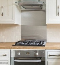 Brushed stainless steel splashback -See Description