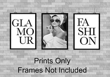 Audrey Hepburn Glamour Fashion Set of  3 Wall Art Photo Print Picture A5 A4  A3