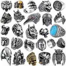 Cool Skull Man Ring Bands 316L