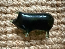 Vintage Hand-Blown Glass Pig
