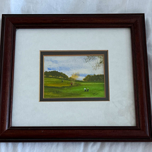 Framed watercolour signed