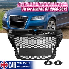 FOR 08-12 AUDI A3 S3 8P RS STYLE FRONT RADIATOR HONEYCOMB GRILLE GRILL BLACK