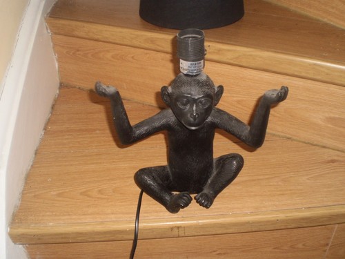 Monkey black table lamp - monkey,