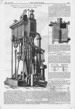 STEVENSON & CO of Preston Vertical Flour Mill Engines Antique Print 1885