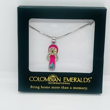 Colombian Emeralds International (CEI) Flip Flop Sandal Beach Pendant Necklace