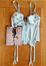 Beautiful Turquoise Basque 36B