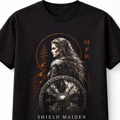Shield maiden viking warrior - shield,