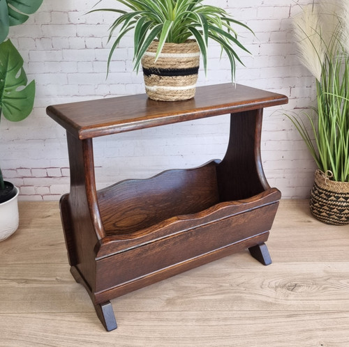 Vintage oak magazine rack - vintage,