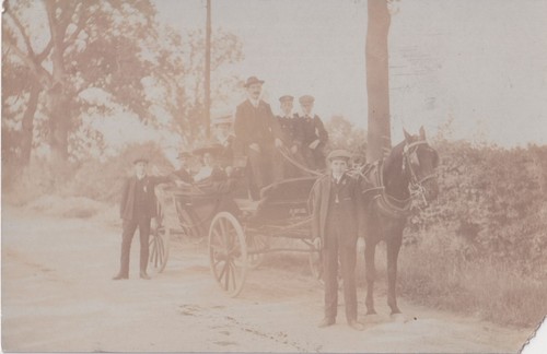 Postcard horse drawn - rp,