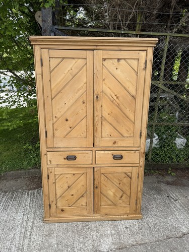 Victorian antique pine larder - victorian,