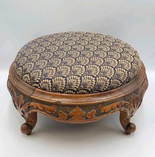 Victorian walnut foot stool - victorian,