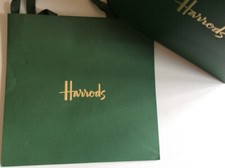 Harrods Genuine Gift Bag Rope Handled 25.5 X 25 x 20cm  GREAT CONDITION