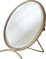 Brass Round Mirror On Stand in