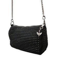 Skull Moth Charm Gem Studded Mini Bag Rock Night Rave Wear Festival Crossbody 