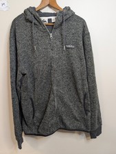 Quiksilver Mens Hoodie Large Full Zip Fleece Lined Sweatshirt Jacket Grey Surf