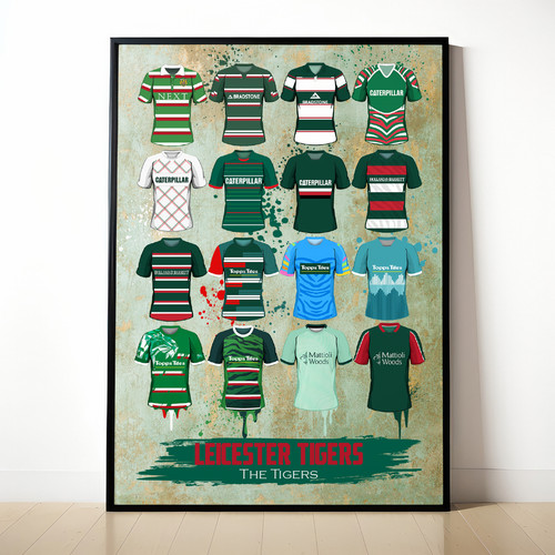 Leicester tigers framed - framed, a4