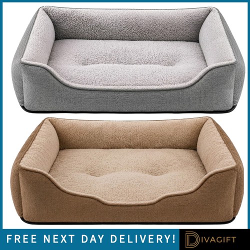 Grey brown pet dog bed - grey, cat