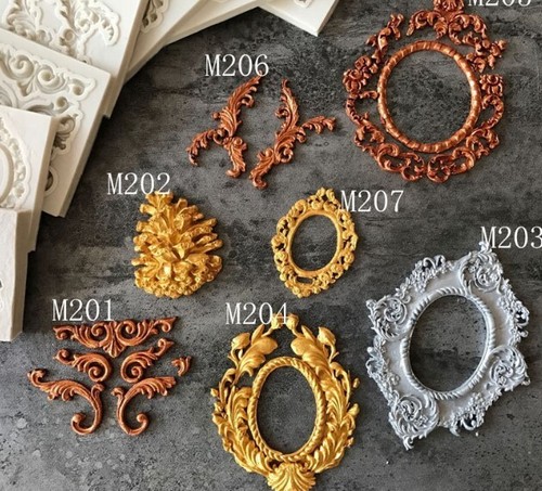 Vintage frame silicone fondant - frame,