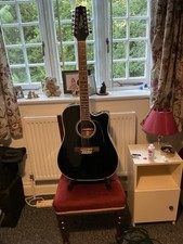 Takamine G-series GD38CE Black 12 String Electric Acoustic Guitar