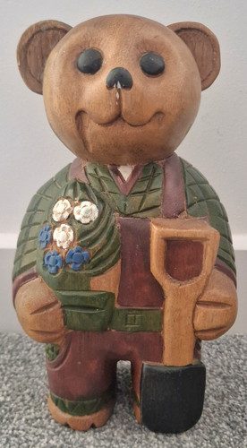 Vintage hand carved - hand-carved, wooden