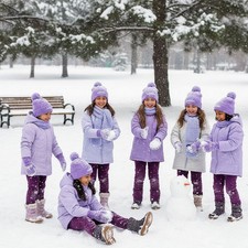 3 Piece Set Beanie Knitted Hat