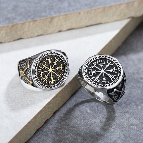 Vegvisir signet ring - vegvisir,