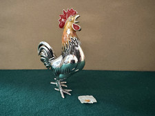 Saturno 925 Sterling Silver and Enamel Large Rooster/Cockerel Figurine