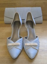 Jacques Vert Powder Blue Kitten Heels & Matching Bag, Size UK 4.5, EU 37, US 6.5