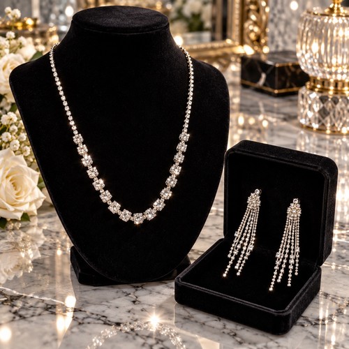 Vintage rhinestone necklace - vintage, &