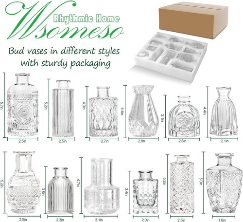 Glass bud vase - vase, set