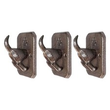 3Pc Cast Iron Dog Tail Hook