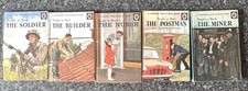 5 Ladybird Books  “People At Work”,  Builder, Soldier, Postman, Nurse, Miner.