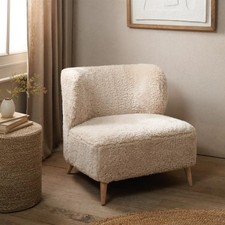The White Company Calvert Curly Sheepskin Chair Wool Pearl Elegant Cosy Seating