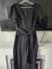 Lipsy Midi Dress With Tie Black Size 12