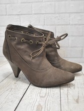 Womens Bertie Brown Leather Lace Up High Heel Ankle Boots UK 8 EUR 42